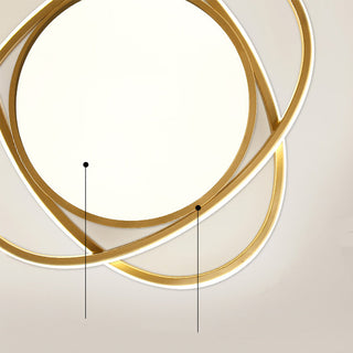 Circle LED ceiling light in bedroom, Nordic modern design