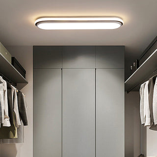 Bright flat LED ceiling light installed in room setting