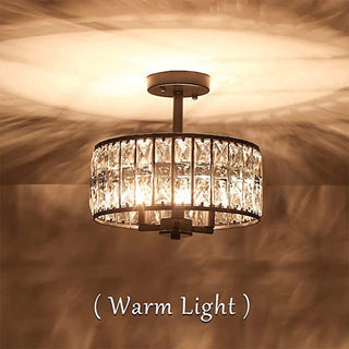 Crystal glass ceiling light mid-century – vintage semi-flush