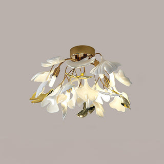 Modern ceramic ceiling light with flower petal shape, living room