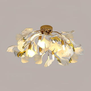 White ceramic flower ceiling light, artistic modern ceiling fixture