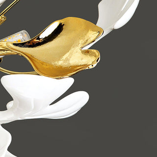 Modern Ceiling Lamp – White Flower Petal Ceramic Light for Living Room Lighting