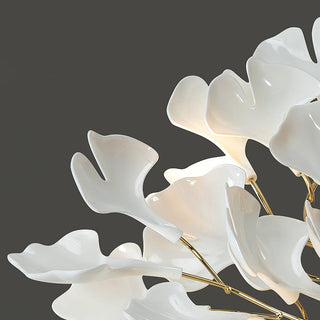 Modern Ceiling Lamp – White Flower Petal Ceramic Light for Living Room Lighting