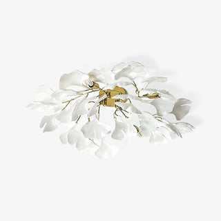 Modern Ceiling Lamp – White Flower Petal Ceramic Light for Living Room Lighting