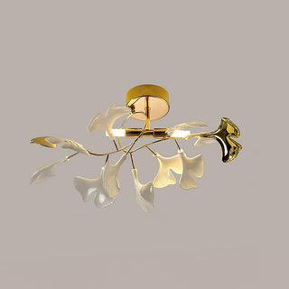 White flower petal ceramic ceiling lamp for living room, modern