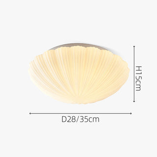 Vintage Seashell Ceiling Lamp – Cream White Coastal Ceiling Light Fixture