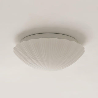Cream white seashell ceiling fixture – vintage coastal bedroom glow