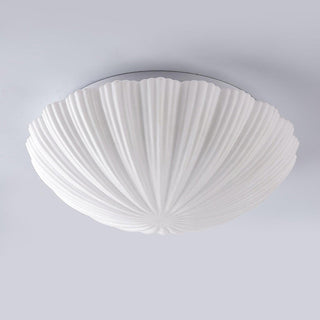 Vintage coastal ceiling light seashell – cream white side angle