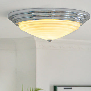 Nordic LED ceiling lamp – chrome flush mount soft ambient light