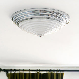 Nordic chrome ceiling lamp LED – flush mount ambient side view