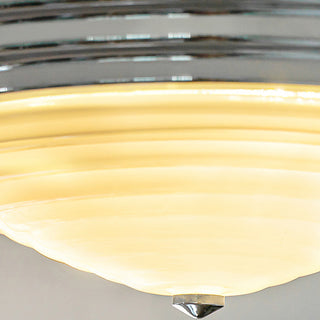 Chrome Nordic ceiling fixture LED – flush mount ambient close-up