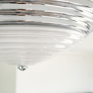 Chrome flush mount LED ceiling light – Nordic ambient installed