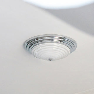 Flush mount Nordic ceiling lamp chrome – LED ambient bedroom glow