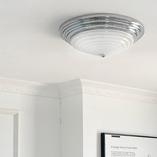 Chrome flush mount ceiling light – Nordic LED soft ambient