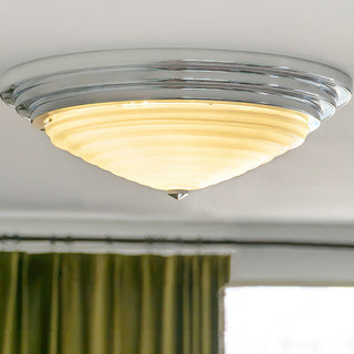 Flush mount Nordic LED ceiling light – chrome soft ambient