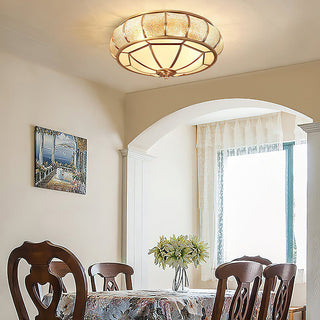 Glass drum gold ceiling lamp mid-century – brass close-up