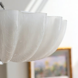 Glass ceiling lamp elegant white creamy – dining side