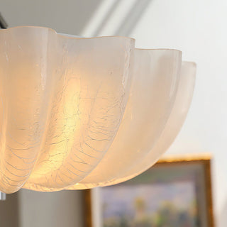 Elegant creamy ceiling light white glass – bedroom installed