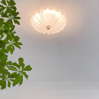 Elegant glass ceiling lamp creamy white – dining bedroom