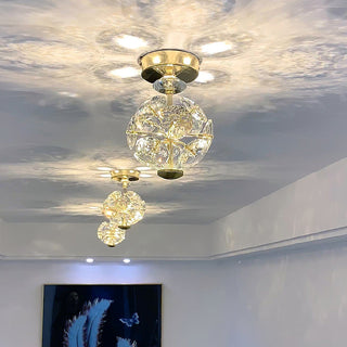 Modern crystal ball ceiling light – medieval LED semi-flush