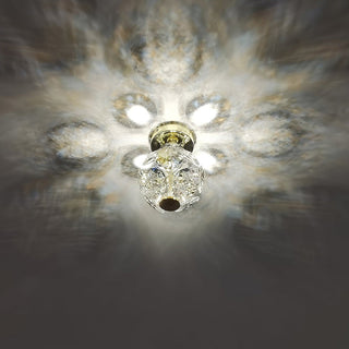 Medieval semi-flush ceiling light – modern crystal ball LED