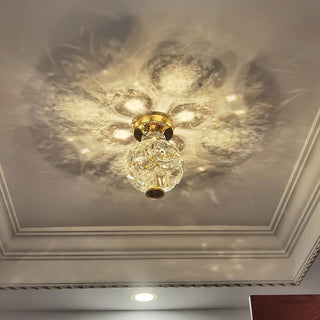 Medieval LED Ceiling Light - Modern Crystal Ball Light Semi-Flush Mount Fixture