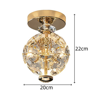 Medieval LED Ceiling Light - Modern Crystal Ball Light Semi-Flush Mount Fixture
