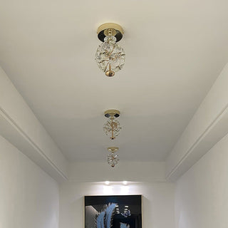 Semi-flush medieval ceiling lamp – crystal ball LED modern