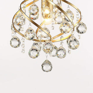 Retro Glass Ceiling Light - Luxury Spiral Crystal Fixture for Dining Room
