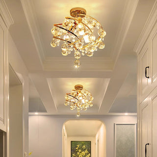 Spiral crystal ceiling fixture retro – luxury glass dining