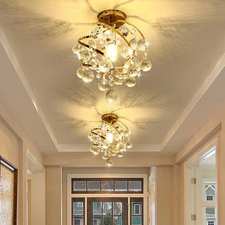 Luxury glass ceiling lamp spiral – retro crystal dining room
