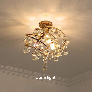 Luxury retro crystal ceiling fixture – spiral glass detail