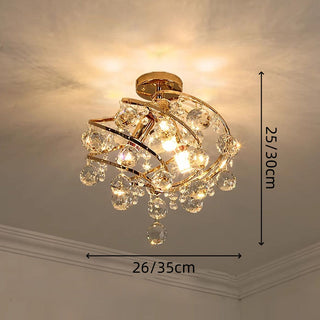 Spiral glass ceiling lamp luxury – retro crystal installed view