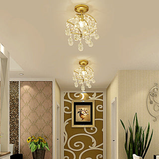 Luxury spiral crystal ceiling lamp – retro glass dining room