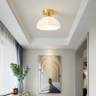 Mini white Nordic ceiling light, Scandinavian fixture for bedroom