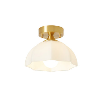 Scandinavian mini ceiling fixture installed, white Nordic light