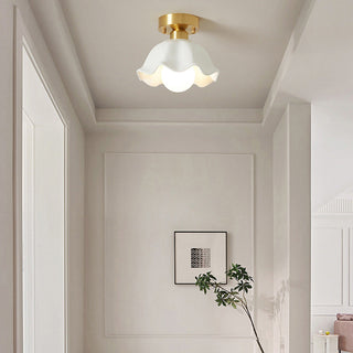 Mini Scandinavian ceiling light in white, Nordic bedroom fixture