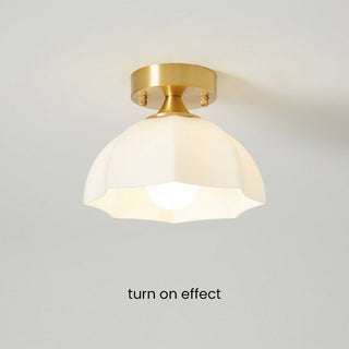 Nordic white ceiling light close-up, mini Scandinavian design
