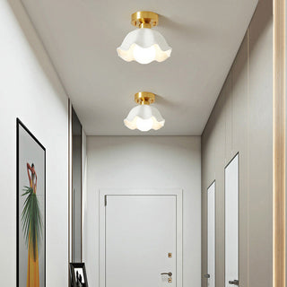 Scandinavian white ceiling lamp, mini Nordic fixture for dining