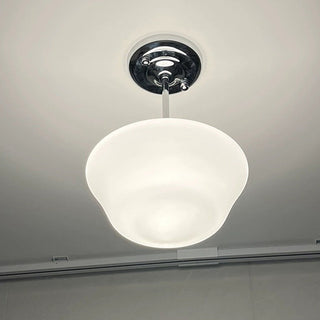 Scandinavian Ceiling Light - Cream Glass Shades Semi-Flush Mount Lamp for Living & Dining Rooms