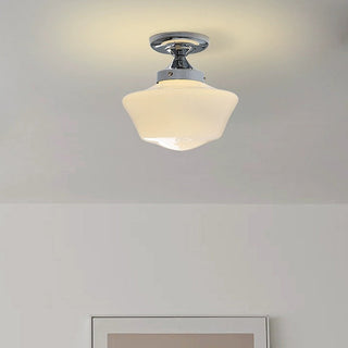Scandinavian cream ceiling light glass – semi-flush installed