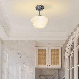 Scandinavian glass ceiling fixture cream – semi-flush living room