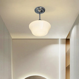 Scandinavian Ceiling Light - Cream Glass Shades Semi-Flush Mount Lamp for Living & Dining Rooms
