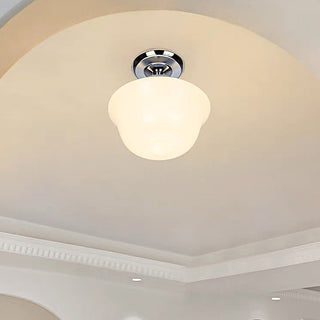 Cream glass ceiling fixture Scandinavian – semi-flush dining