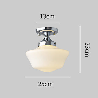 Semi-flush cream glass ceiling lamp – Scandinavian detail