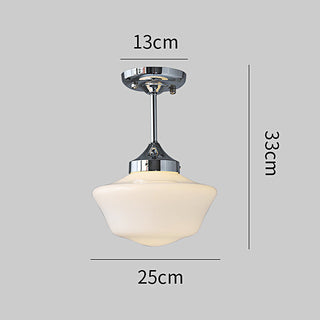 Scandinavian Ceiling Light - Cream Glass Shades Semi-Flush Mount Lamp for Living & Dining Rooms