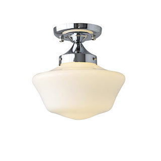 Scandinavian cream glass ceiling light – semi-flush close-up