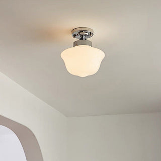 Scandinavian ceiling light cream glass – semi-flush dining room