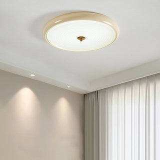 Flush mount circular LED ceiling lamp – modern white fixture