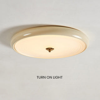 Modern circular flush ceiling light – LED white side angle
